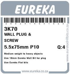 3K70 - Wall Plug & Screw -3K70_Label_T
